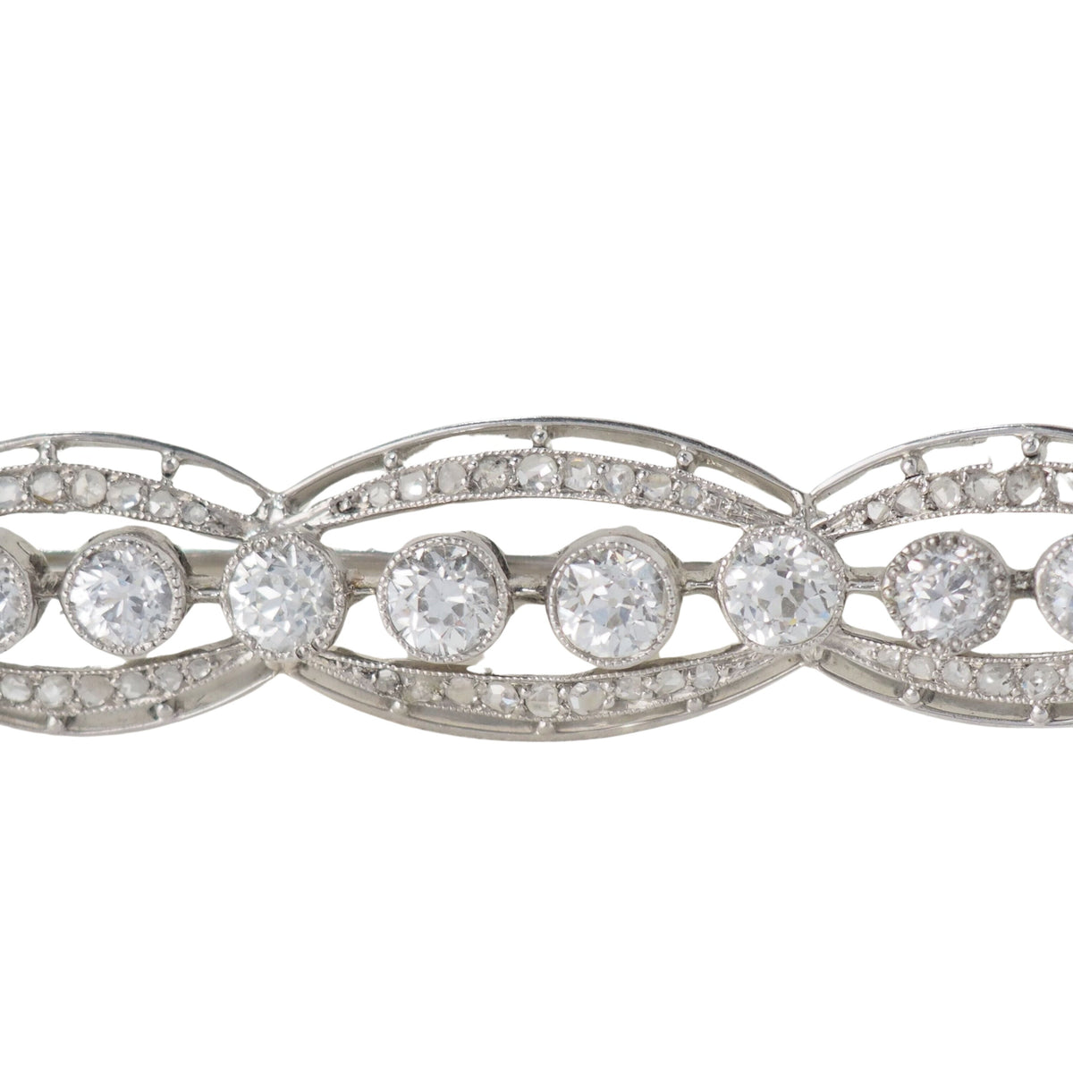 Art Deco brooch in platinum and white gold 