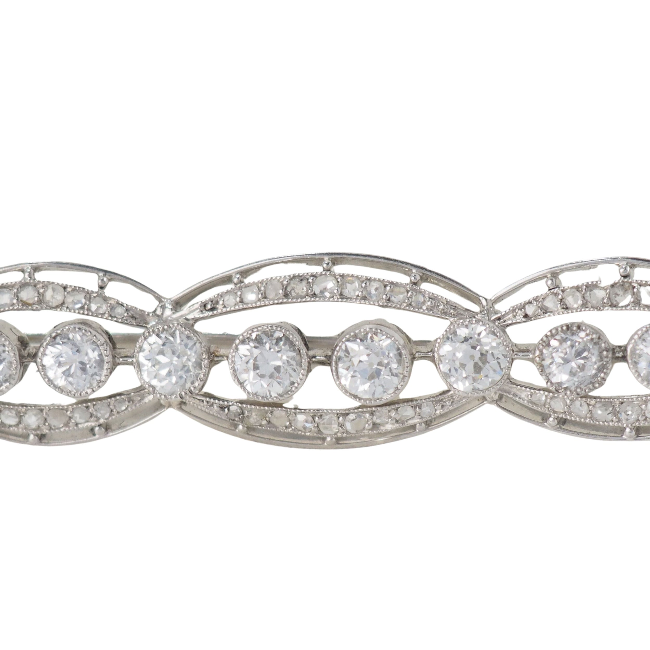 Art Deco brooch in platinum and white gold 