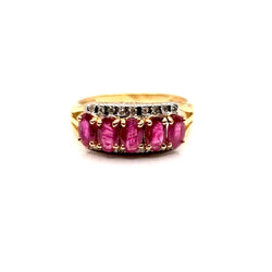 Bague vintage rubis diamants