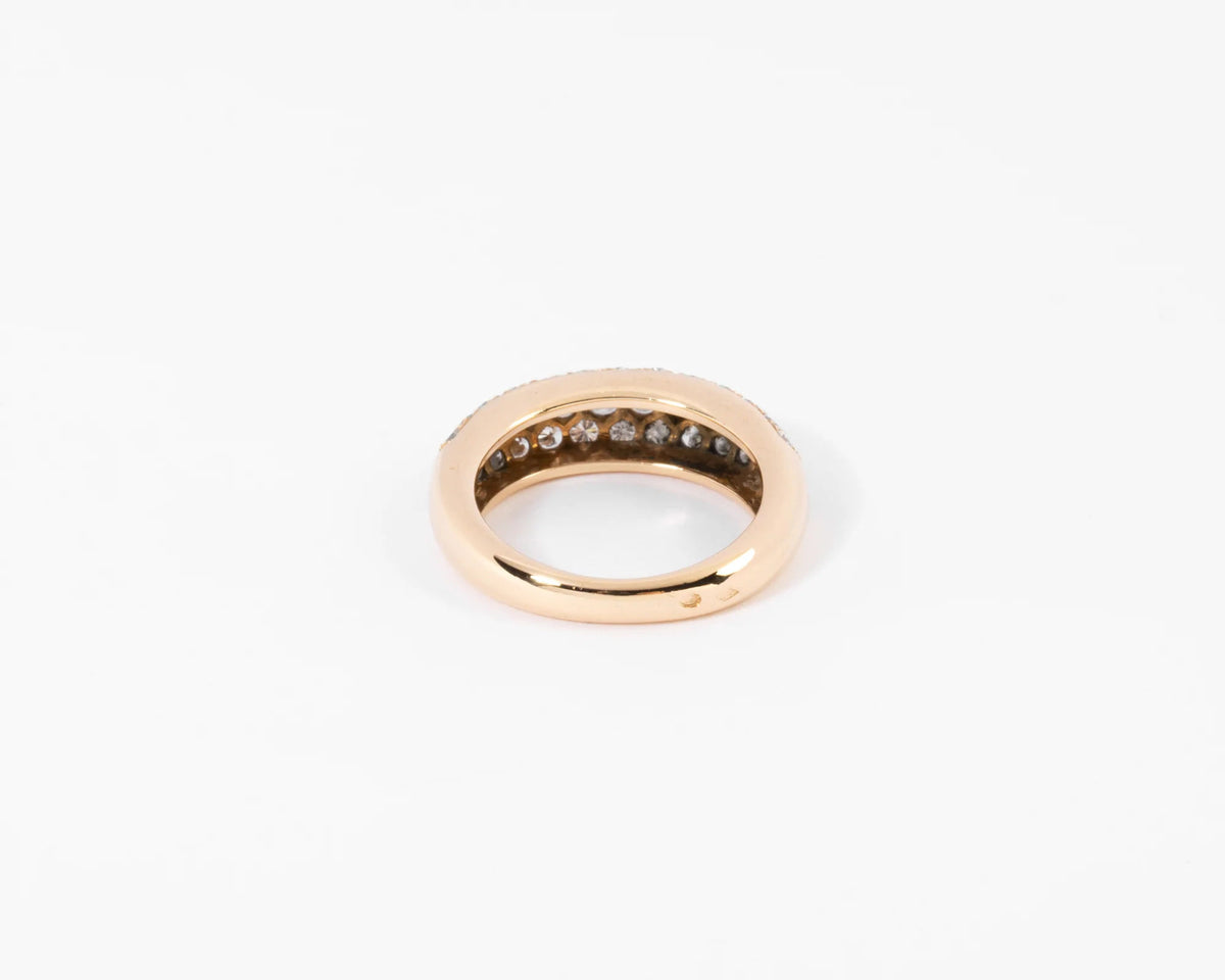 Yellow gold ring paved with diamonds from Cartier