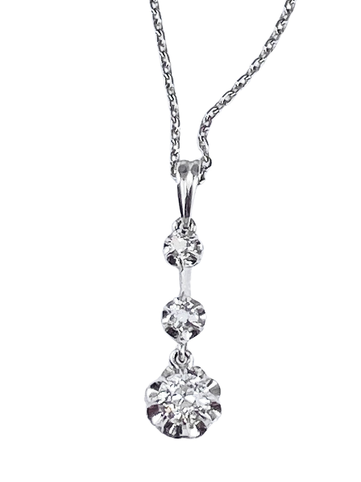 Pendentif en or blanc et diamants