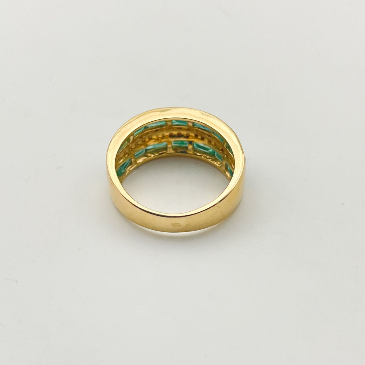Vintage Emeralds and Diamonds Band Ring