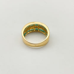 Vintage Emeralds and Diamonds Band Ring