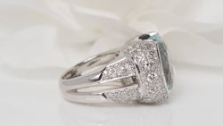 White gold, aquamarine and diamond ring 