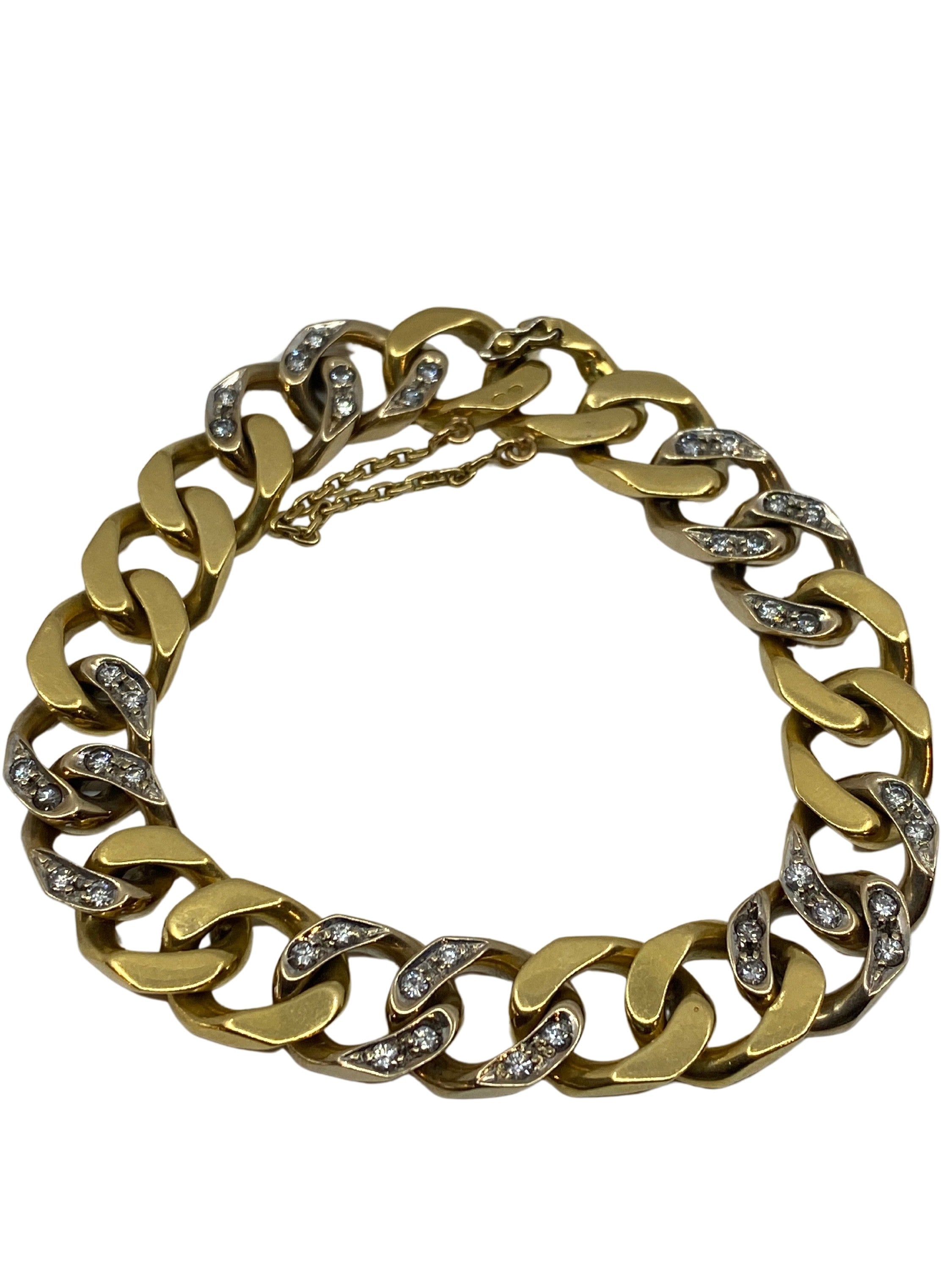 CARTIER curb chain bracelet in yellow gold and diamonds Castafiore