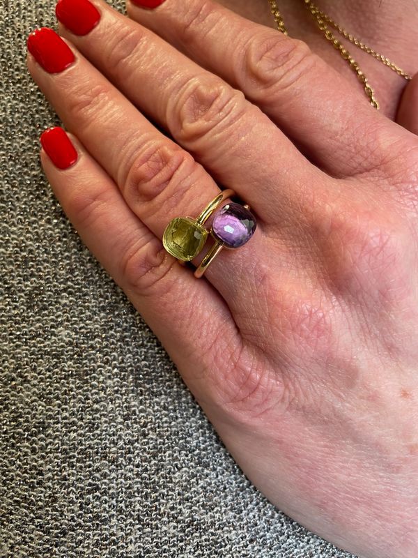 Bague POMELLATO Nudo petit en quartz citron et or jaune