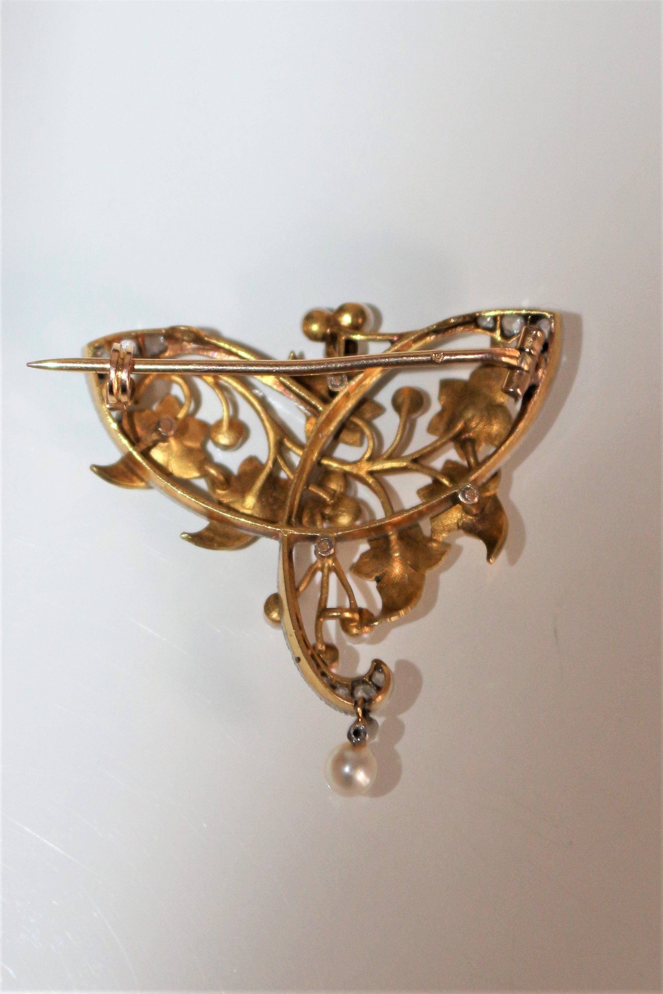 Broche pendentif Art Nouveau