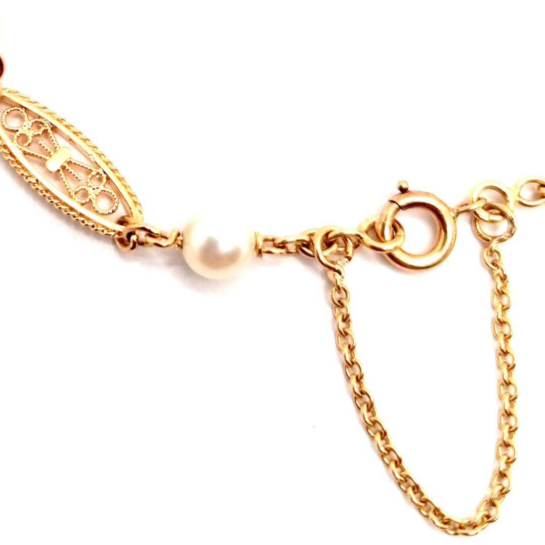 Bracelet perles maille filigrane