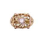 Bague Rosace Pierre blanche