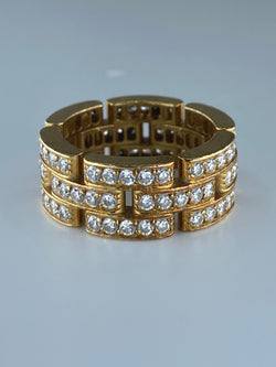 Bague CARTIER maillons PANTHÈRE en or jaune et diamants