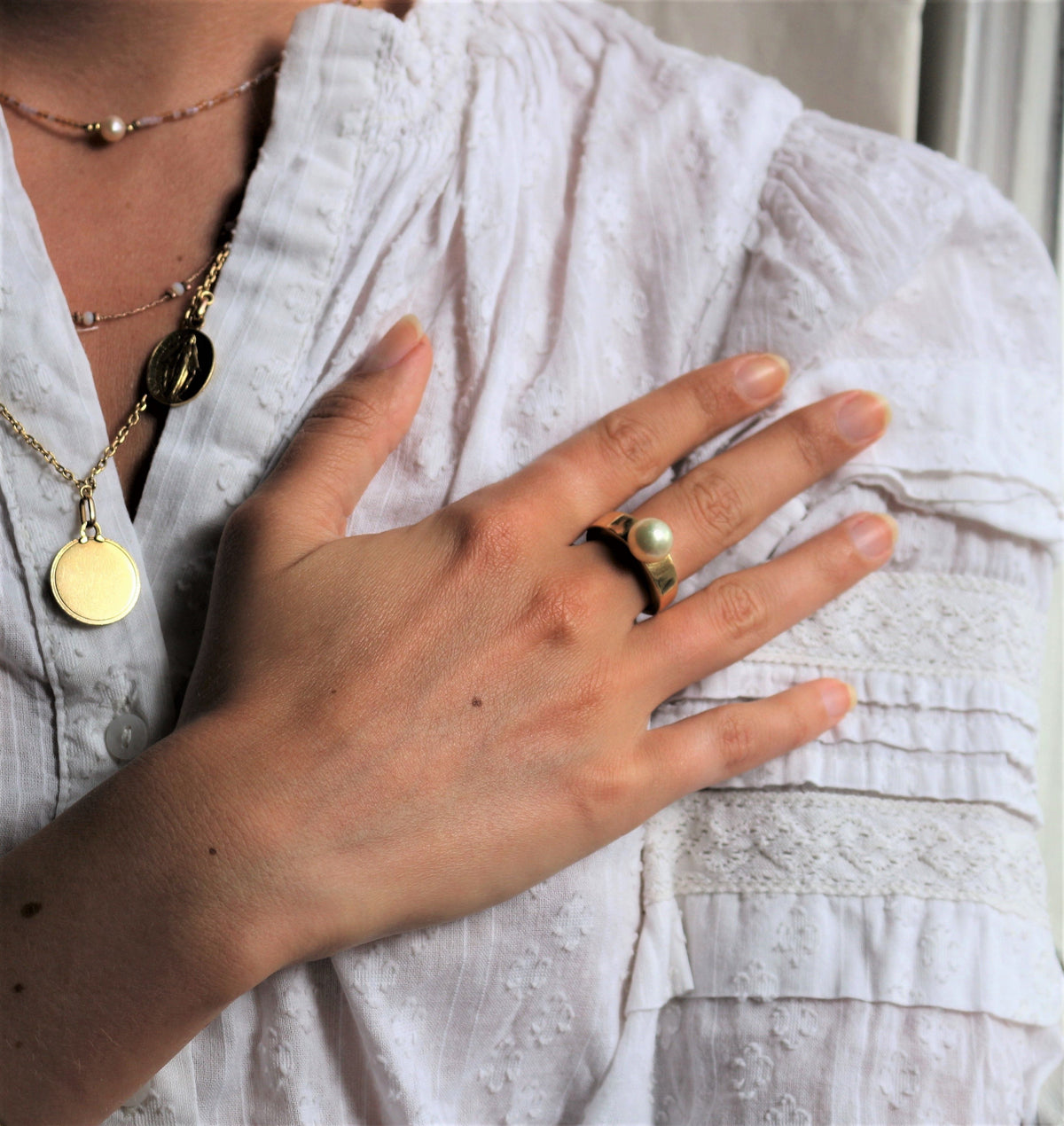 OJ Perrin pearl ring