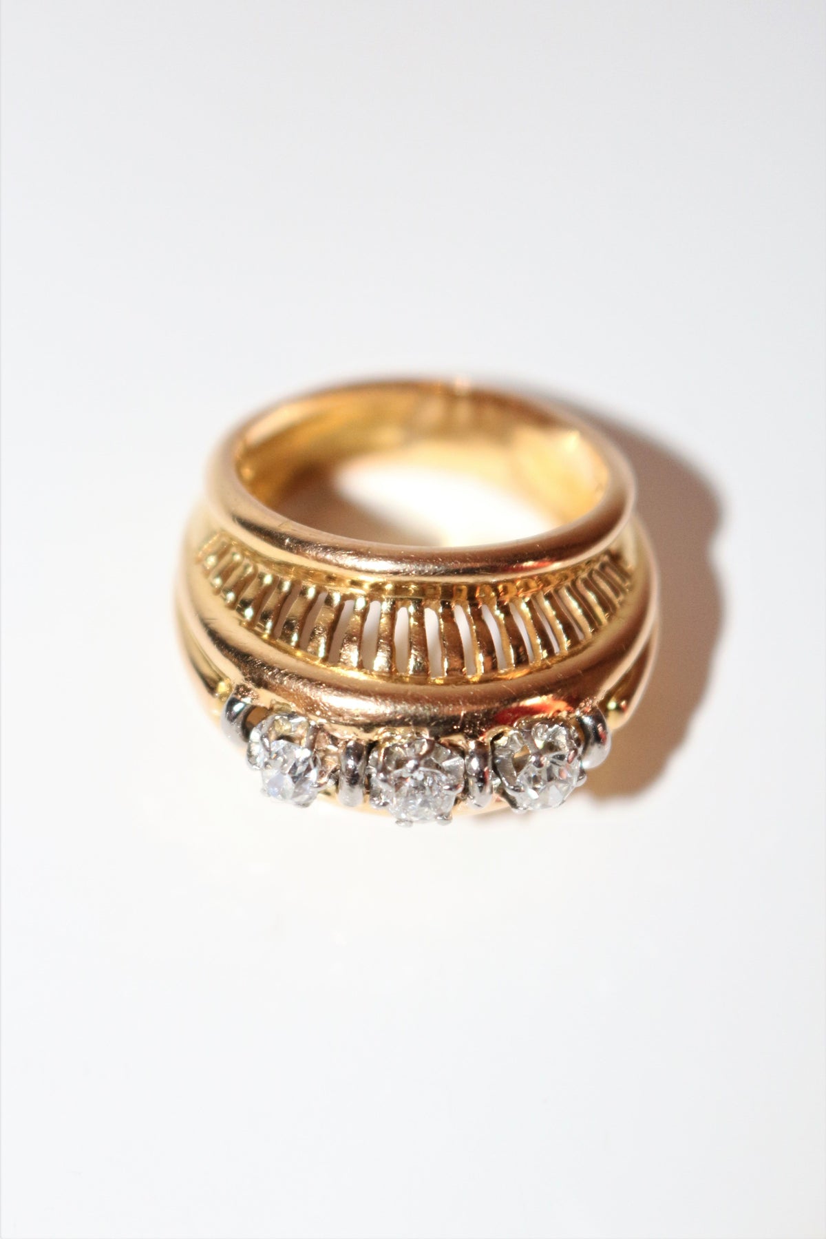 Retro Diamond Trilogy Ring