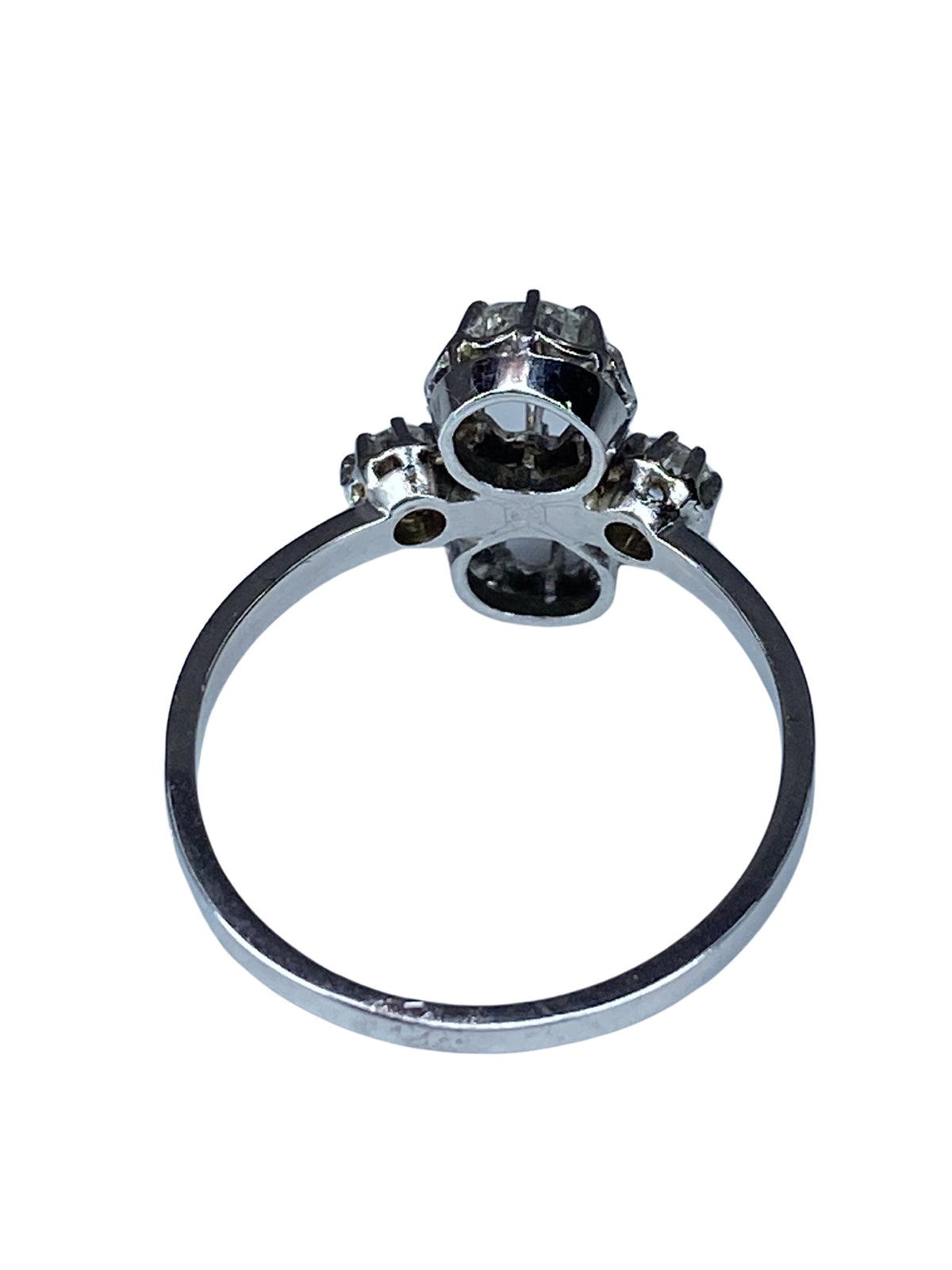 18-karat gold and platinum ring, you and me, set with diamonds