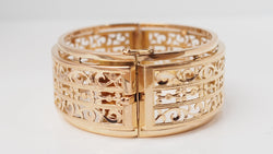 Bracelet Esclave ajouré en or jaune