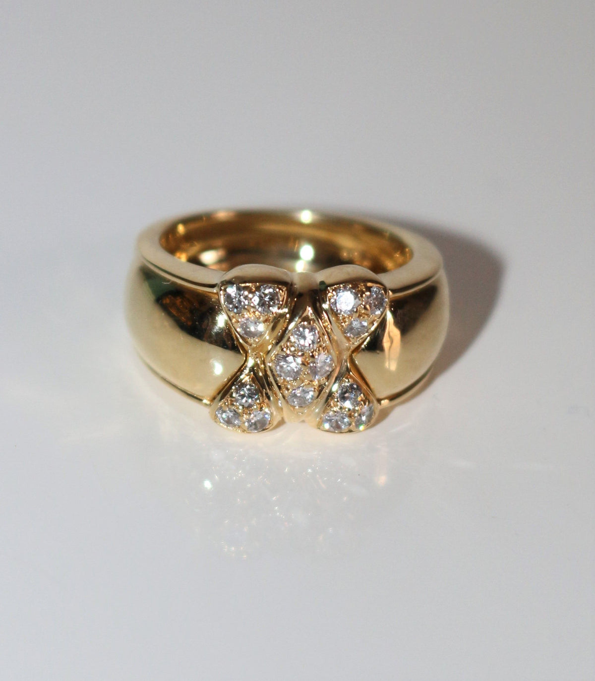 MAUBOUSSIN vintage Harlequin ring yellow gold and diamonds