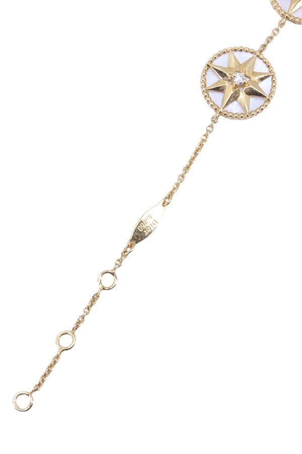 Bracelet DIOR Rose des vents en or jaune, nacre et diamants