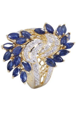 Bague saphirs et diamants en or jaune