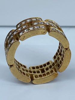 Bague CARTIER maillons PANTHÈRE en or jaune et diamants