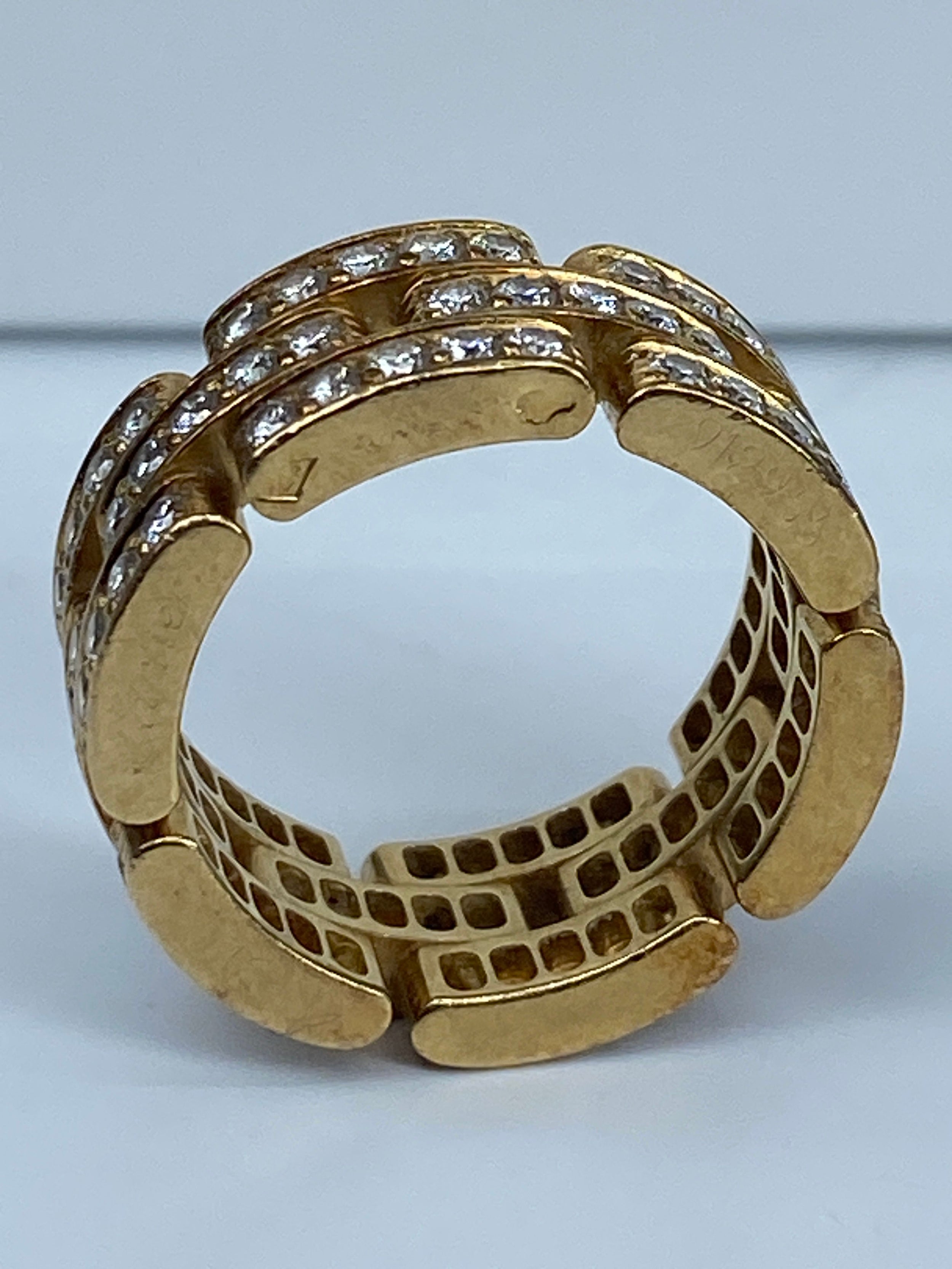 Bague CARTIER maillons PANTHÈRE en or jaune et diamants
