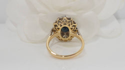 Pompadour ring in two-tone gold, sapphire and diamonds 