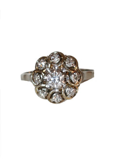 Bague Marguerite Diamants Or Blanc
