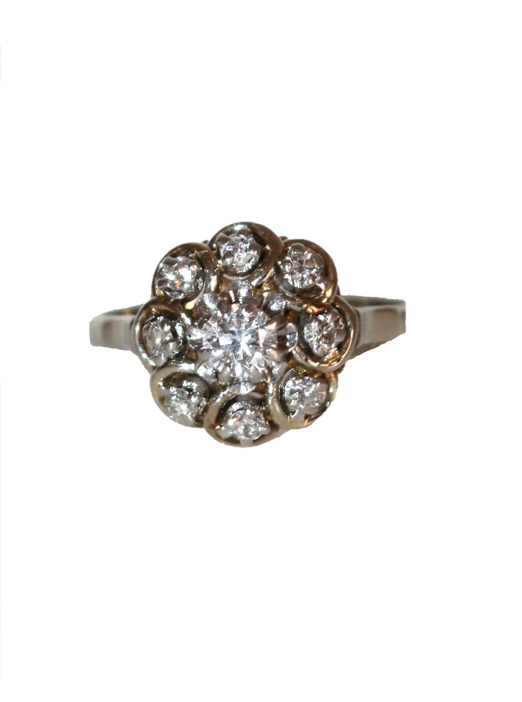 Bague Marguerite Diamants Or Blanc