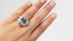 White gold, aquamarine and diamond ring 