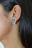 Boucles d'oreilles en platine et or jaune avec diamants