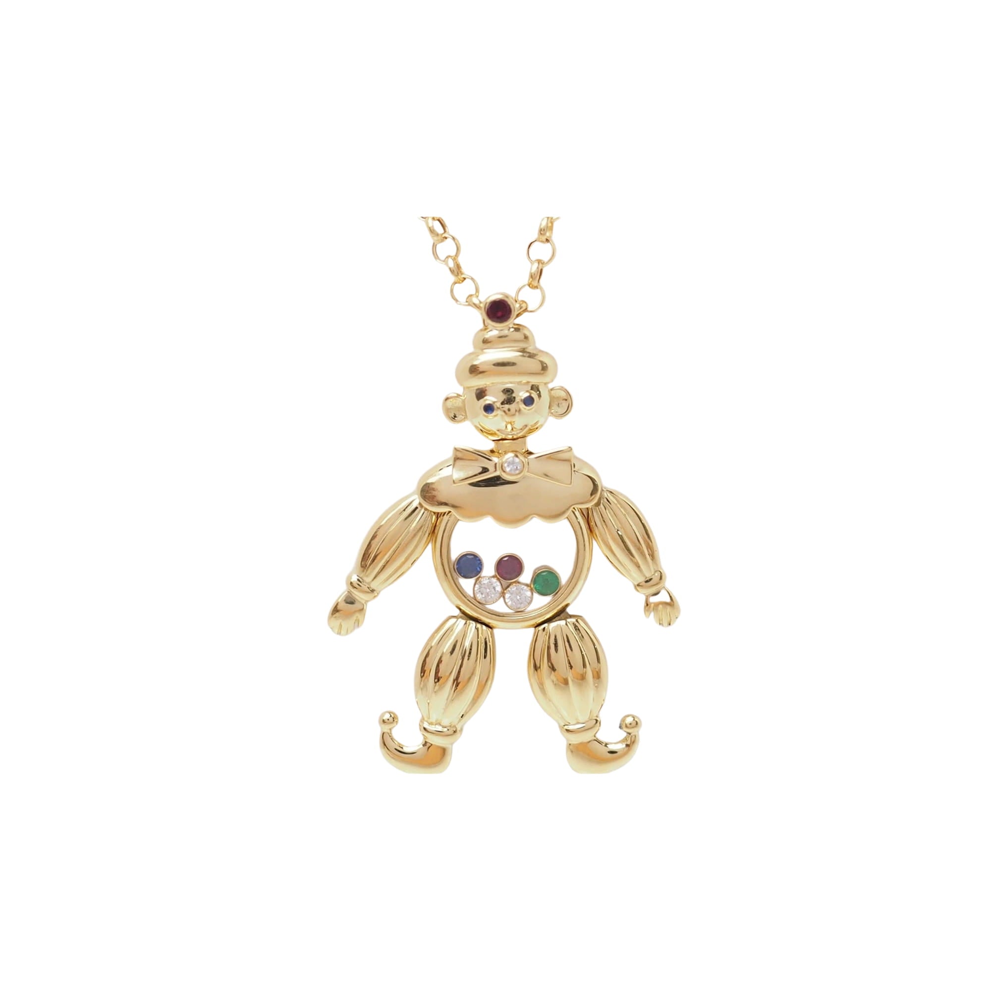 Pendentif Chopard Happy Clown en or jaune et diamants mobiles
