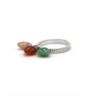 Bague - Or, rhodochrosite, cornaline et aventurine