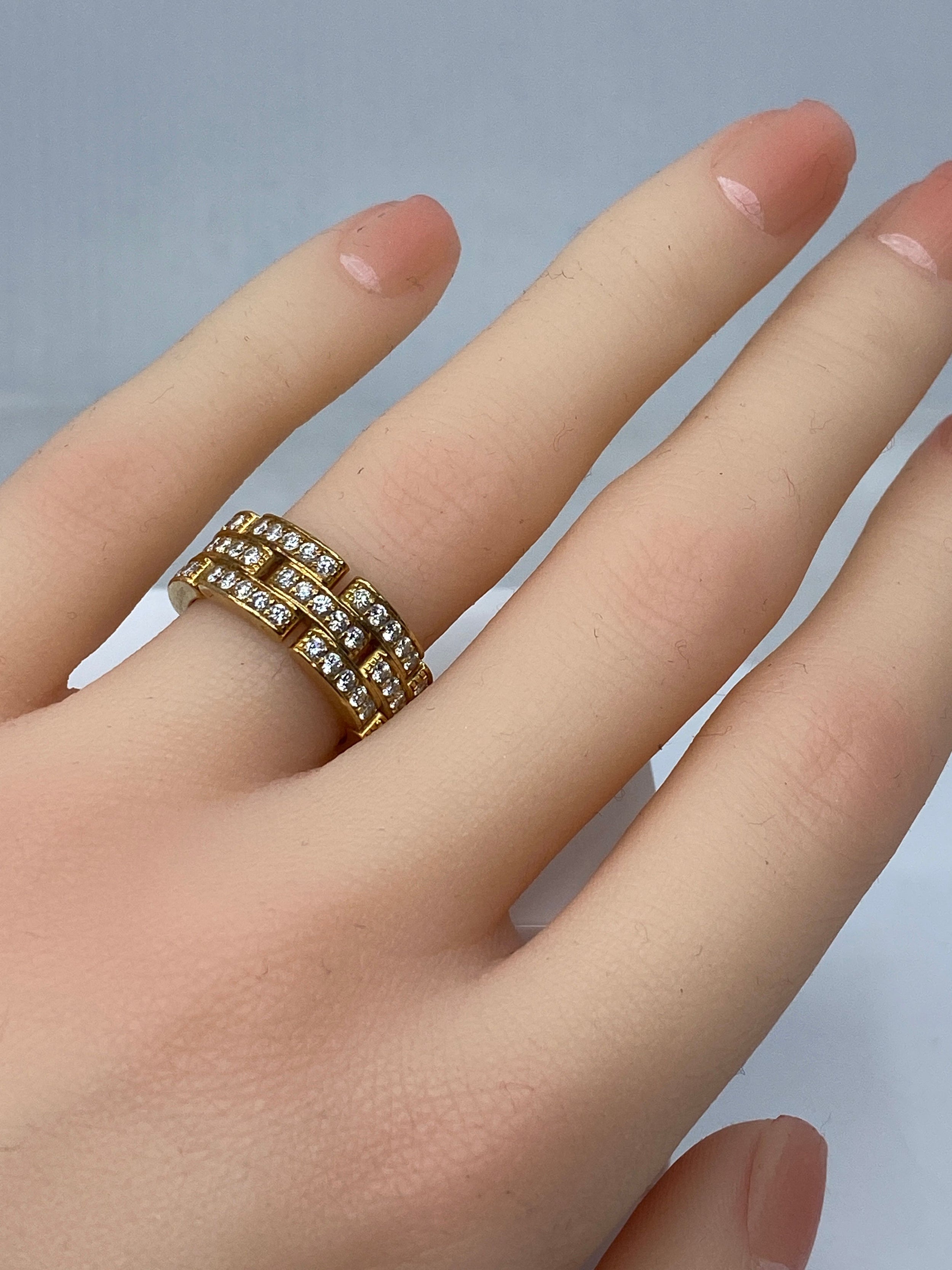 Bague CARTIER maillons PANTHÈRE en or jaune et diamants