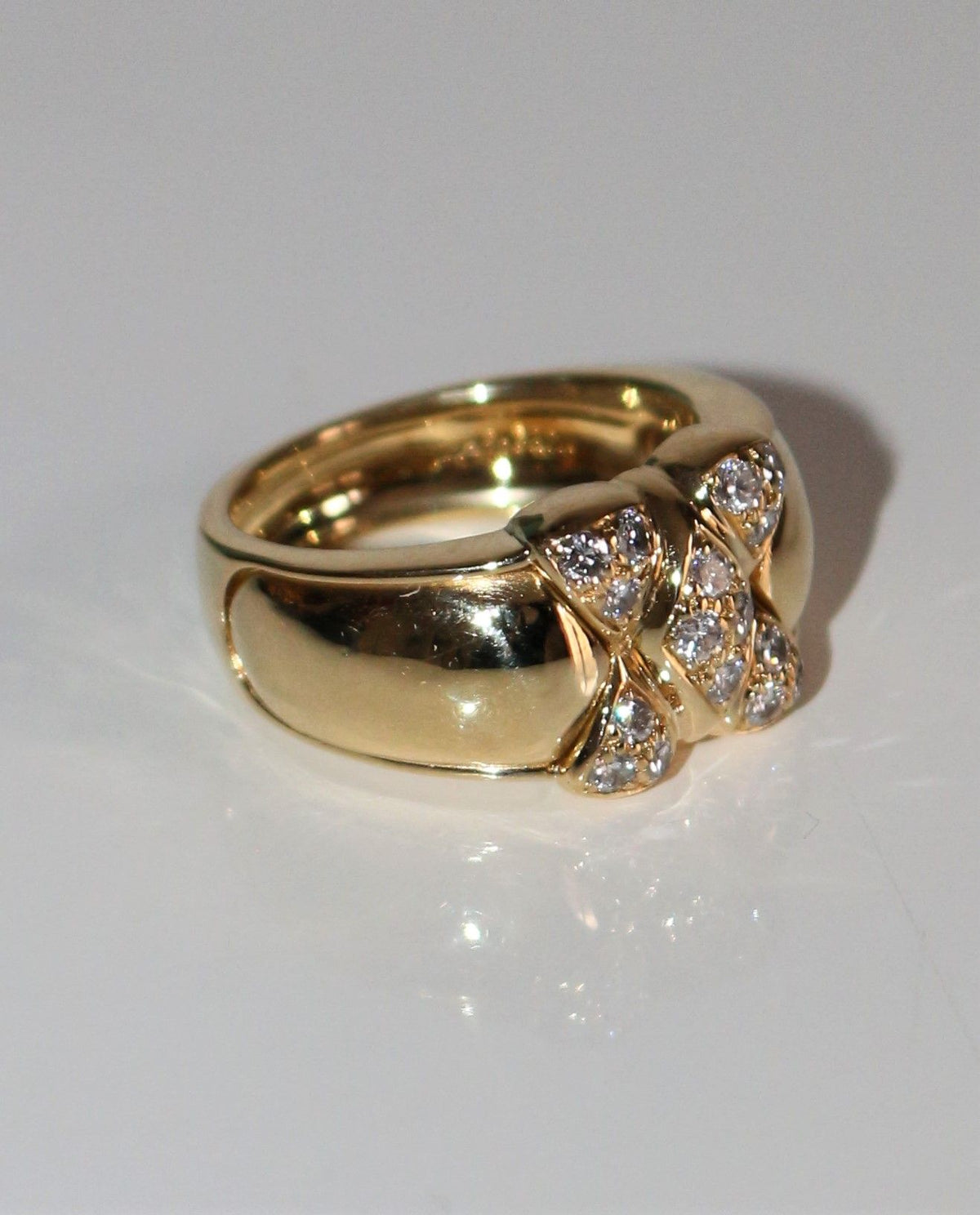 MAUBOUSSIN vintage Harlequin ring yellow gold and diamonds