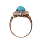 Bague Marguerite en or rose, turquoise et diamants