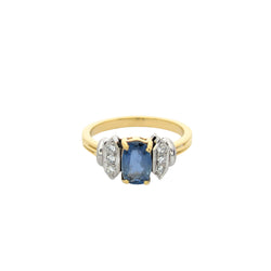 Bague 2 ors diamants et Aigue-marine