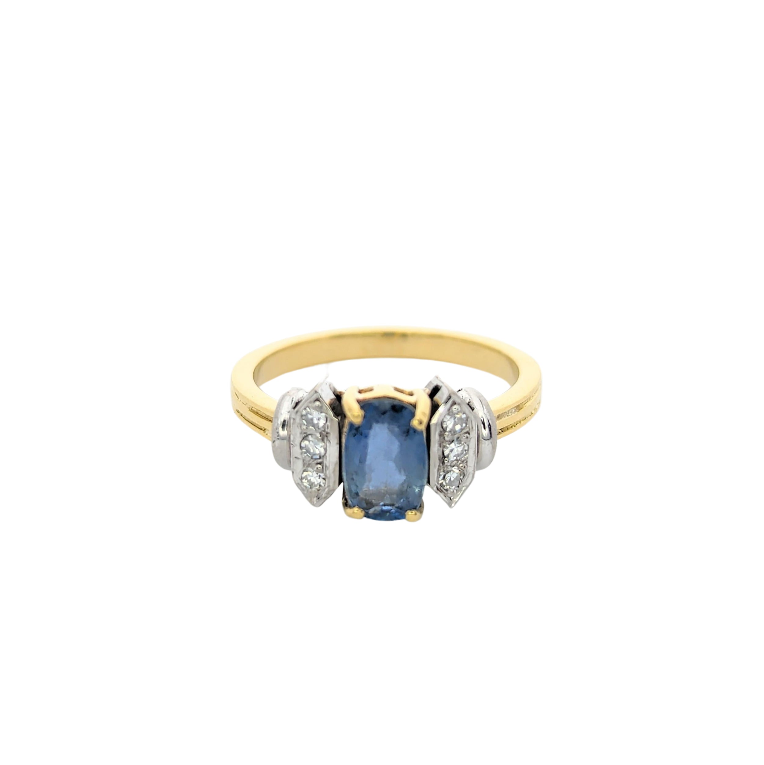 Bague 2 ors diamants et Aigue-marine