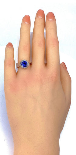 18k White Gold Sapphire and Diamond Engagement Ring
