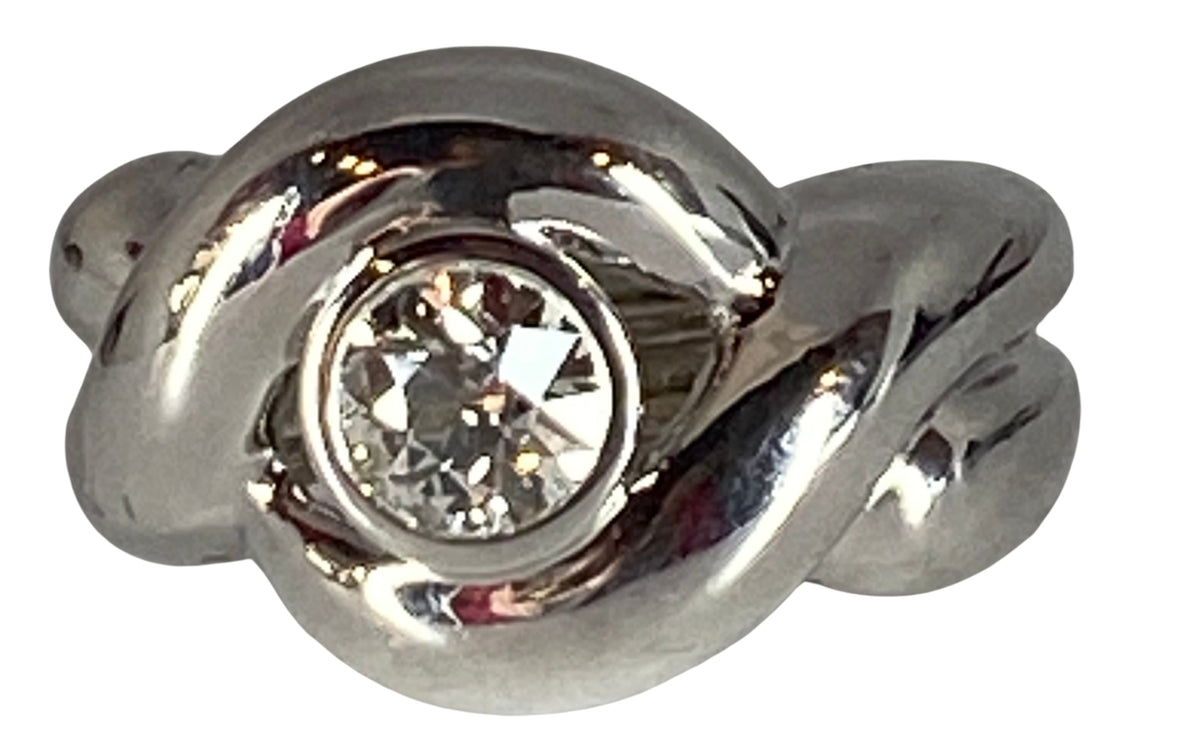 Bague Bandeau à anneaux en or blanc et diamant