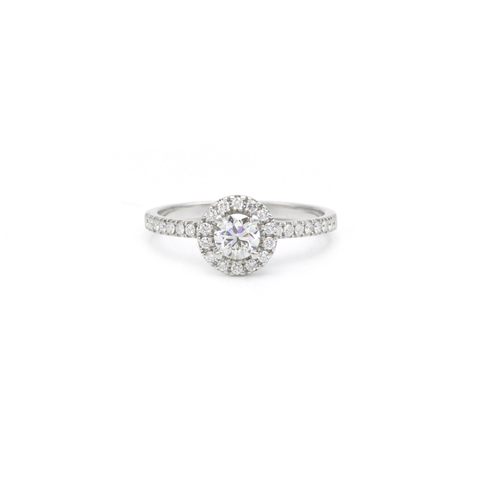 Solitaire accompagné - Diamant 0,40 carat E VS1