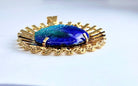 Pendentif soleil en or 18 carats : émail bleu limoges H .MARTY