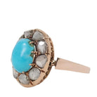 Bague Marguerite en or rose, turquoise et diamants