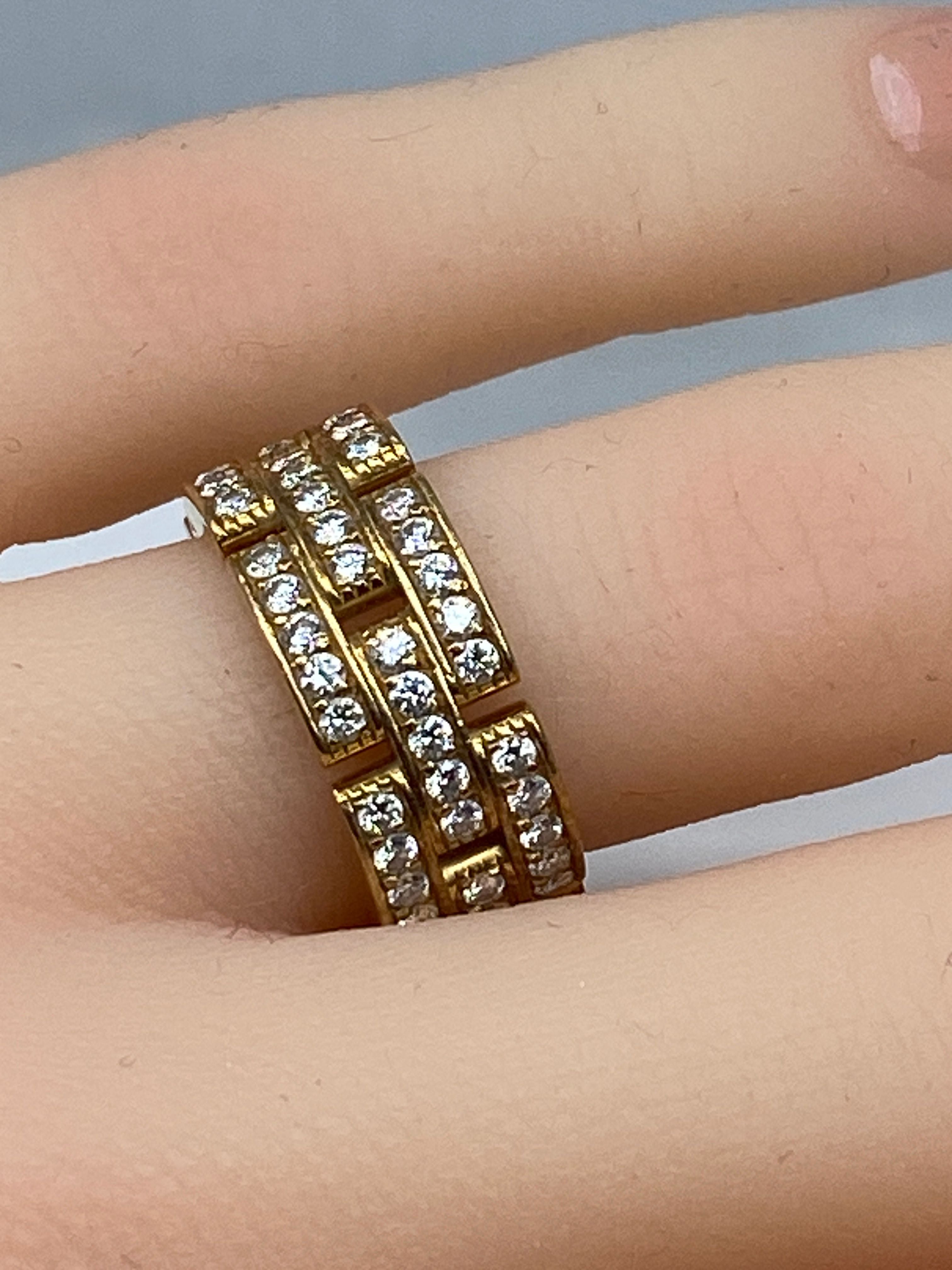 CARTIER ring with PANTH RE links in yellow gold and diamonds