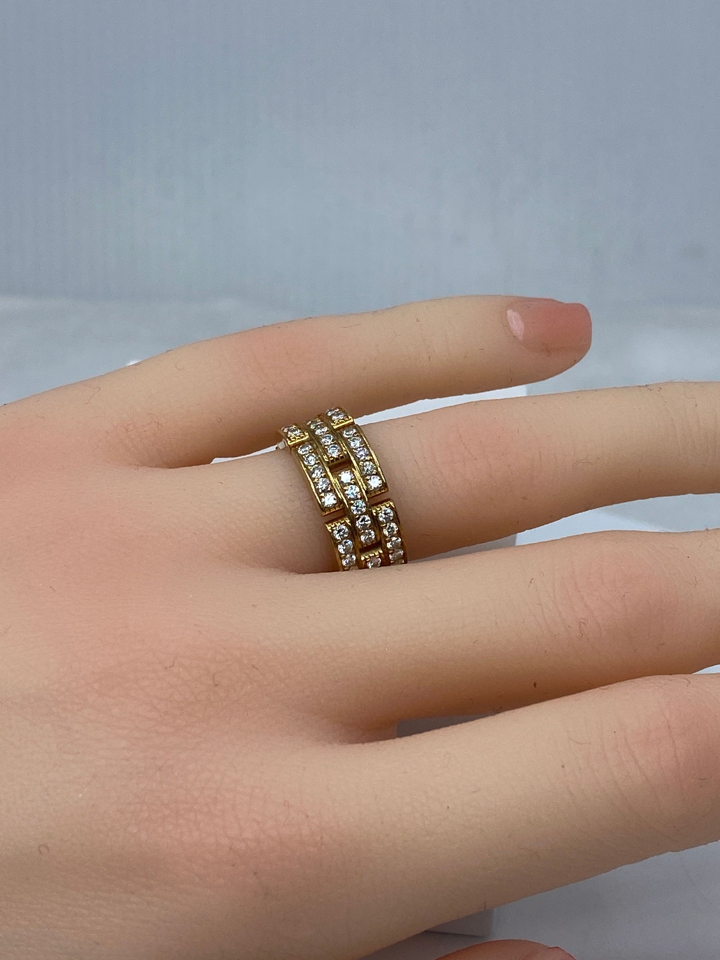 Bague CARTIER maillons PANTHÈRE en or jaune et diamants