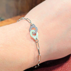 Bracelet Dinh Van Menottes R10 or blanc