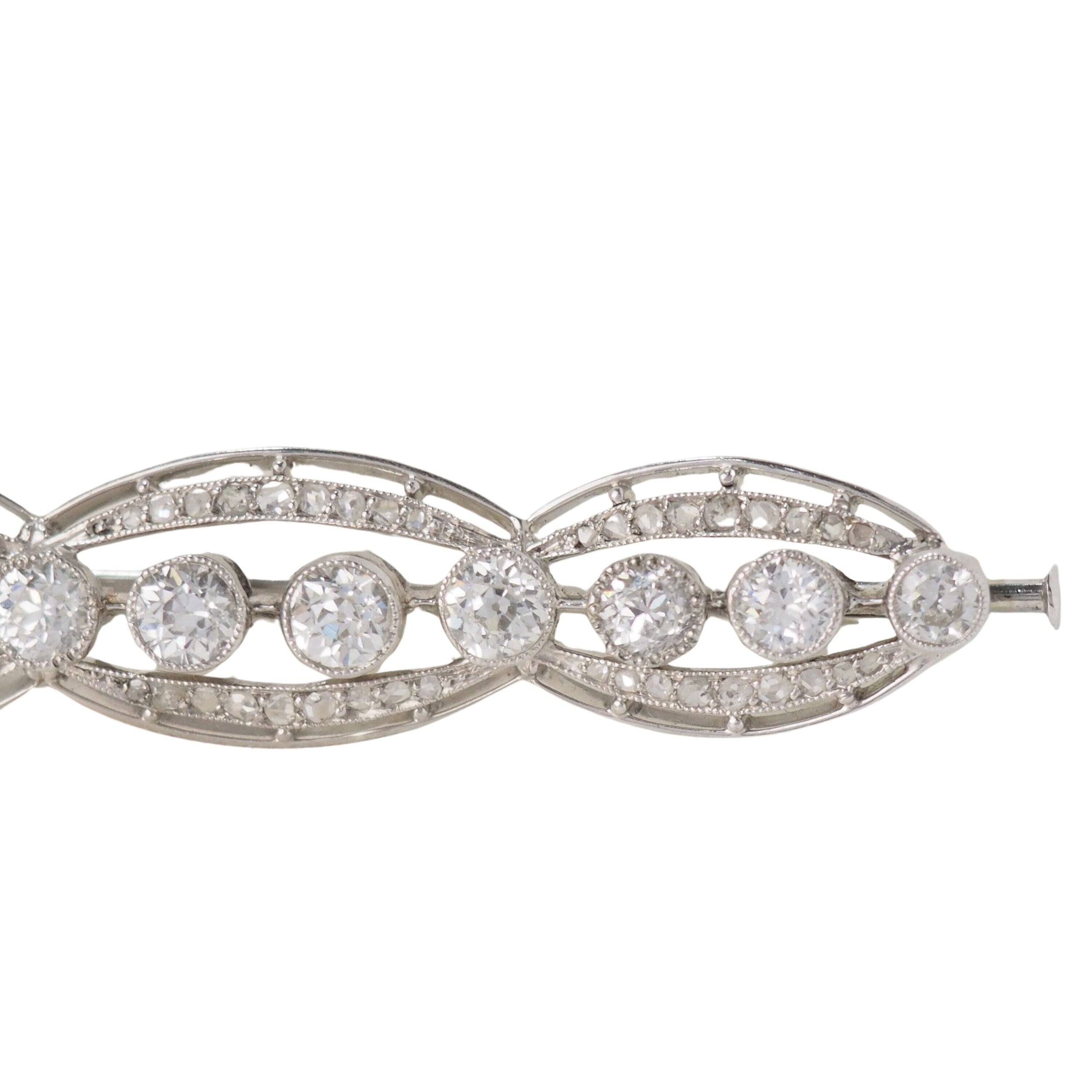 Art Deco brooch in platinum and white gold 