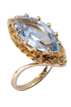 Bague moderne en or jaune et topaze