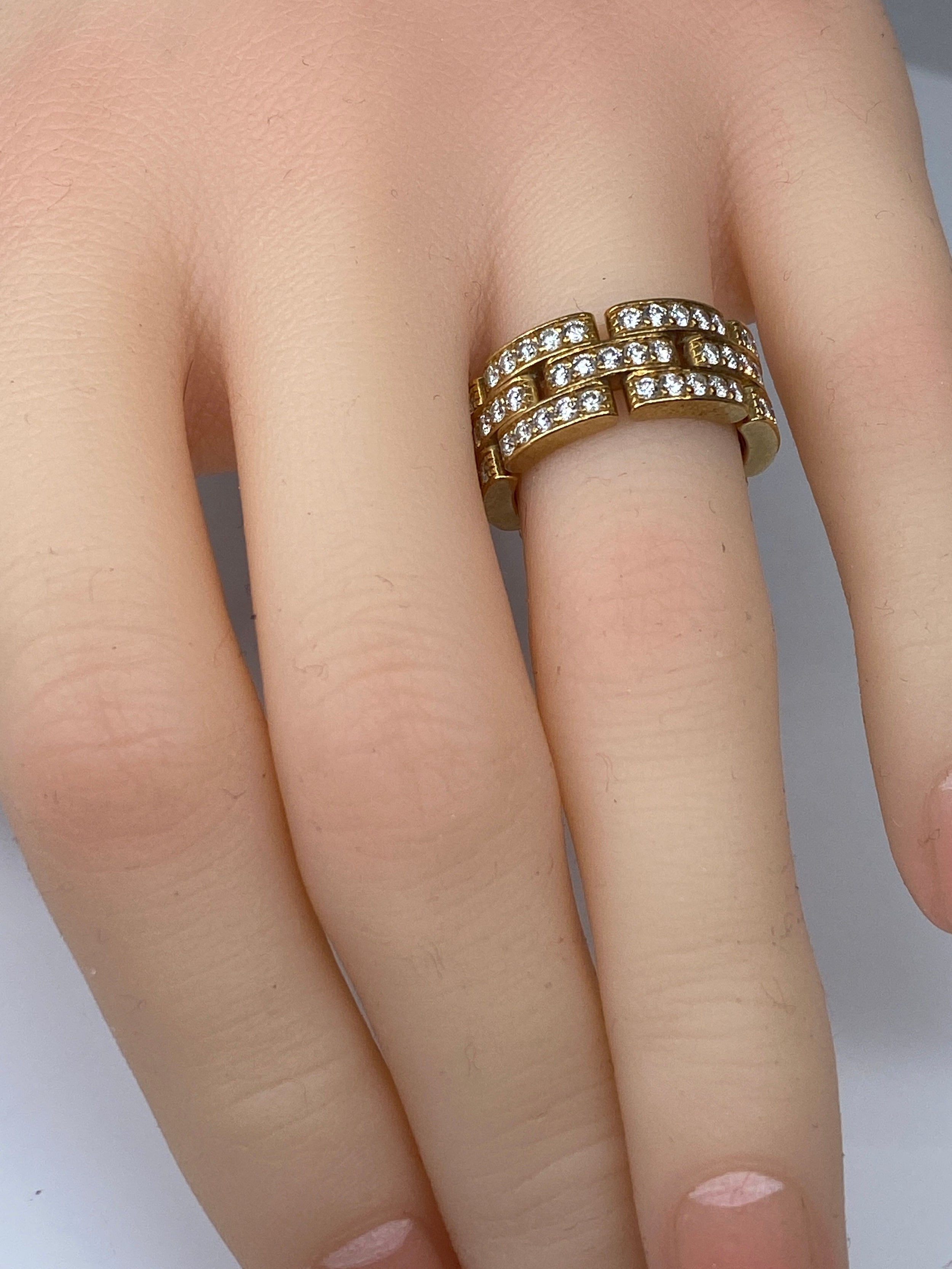 Bague CARTIER maillons PANTHÈRE en or jaune et diamants