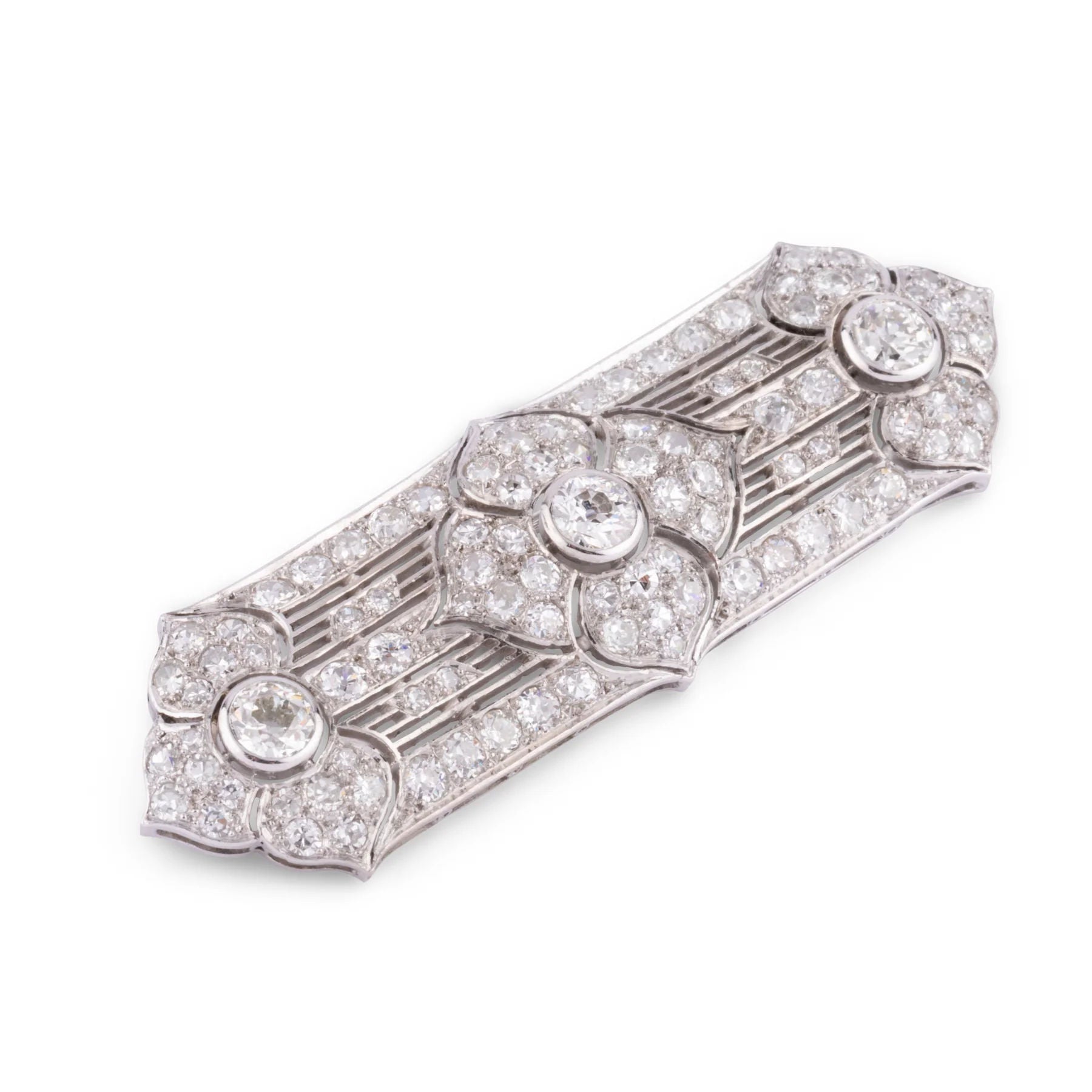 Platinum and diamond brooch