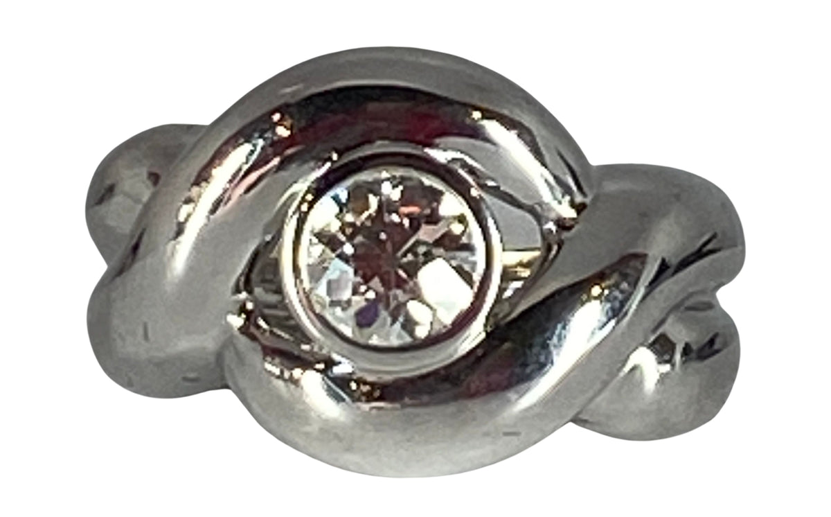 Bague Bandeau à anneaux en or blanc et diamant