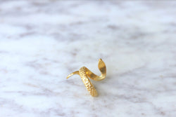 Vintage coiled snake ring in yellow gold