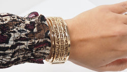 Bracelet Esclave ajouré en or jaune